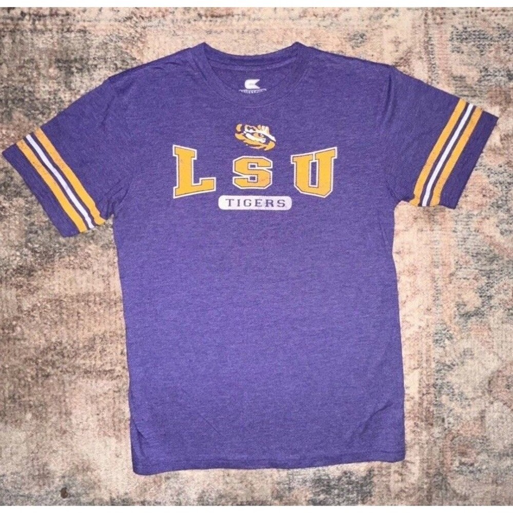 Youth XL Vintage Style LSU Tigers Eye Purple Graphic T-Shirt Women’s Small